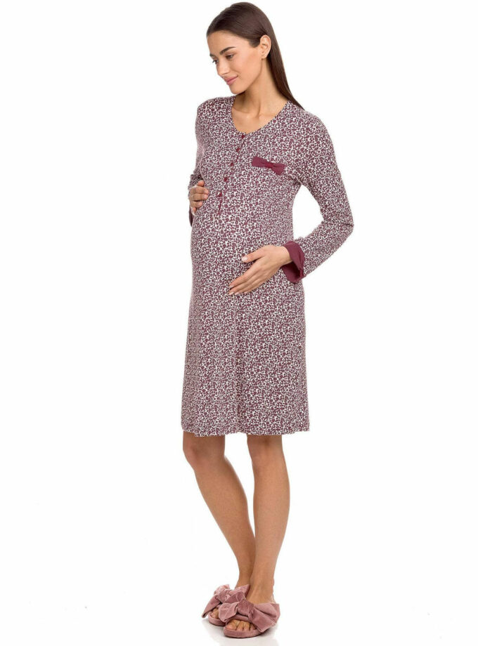 Vamp modal nightgown burgundy 15065