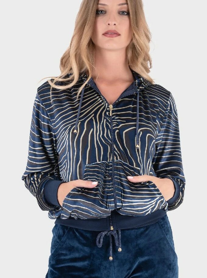 Claire katrania 1888 velvet blue striped jumpsuit