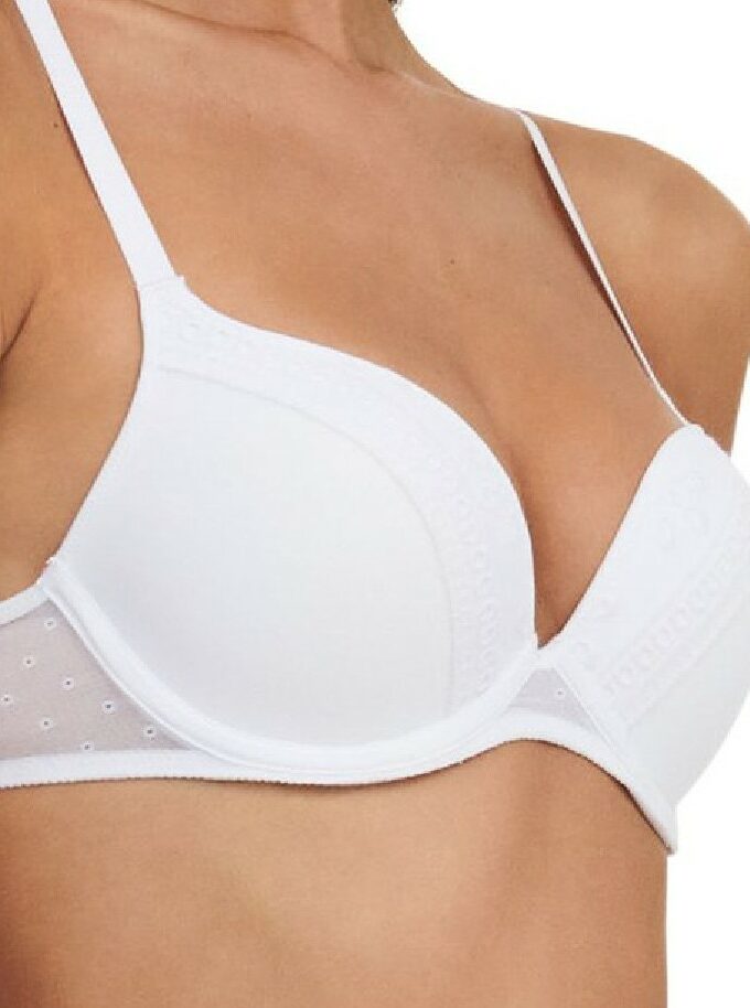 Σουτιέν λευκό με κοφτή δαντέλα Push-up Passionata by Chantelle P42L20