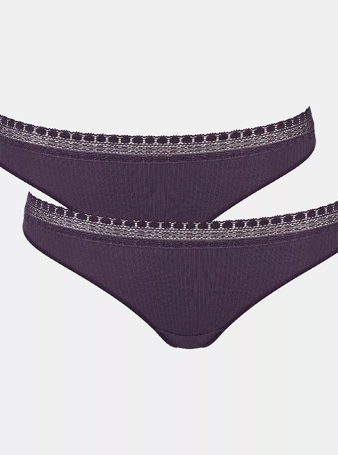Γυναικείο σλιπ μωβ brazil Sloggi Go Ribbed H brazil 2τεμ