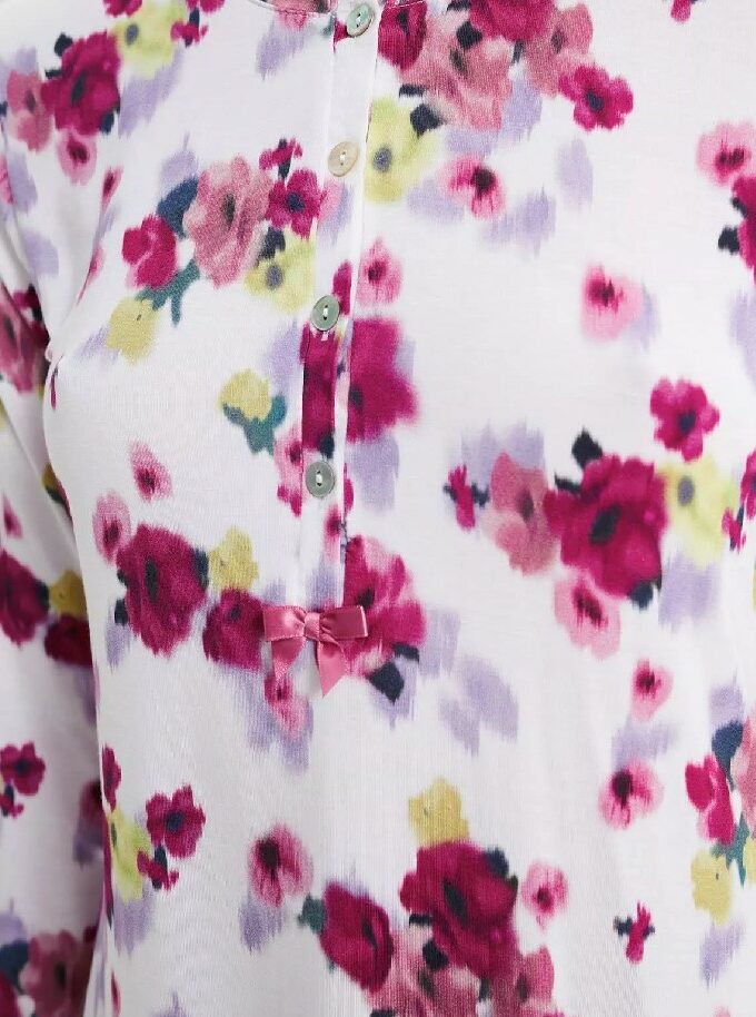 Γυναικεία πιτζάμα χειμωνιάτικη λεπτή floral Vamp 19031