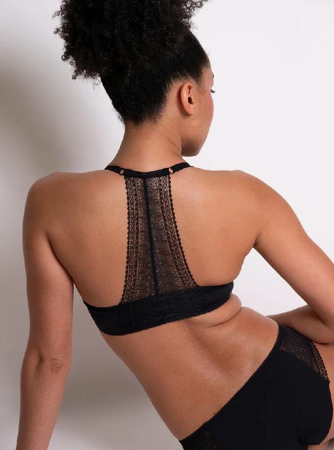 Σουτιέν μαύρο με κούμπωμα μπροστά push-up Passionata P49PNP
