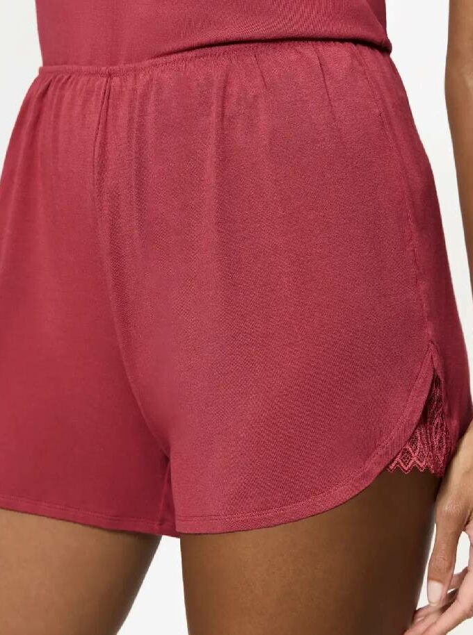 Babydol κεραμιδί μονόχρωμο με δεντέλα τιραντέ Triumph Aura Spotlight Camisole Shorts