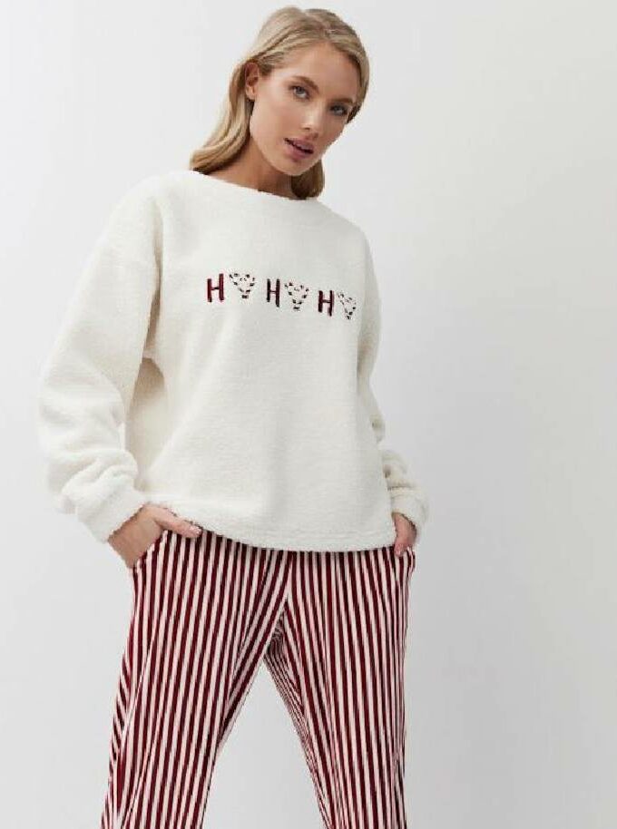 Χειμωνιάτικη πιτζάμα fleece μακρυμάνικη Aruelle Candy 39.01.23.863