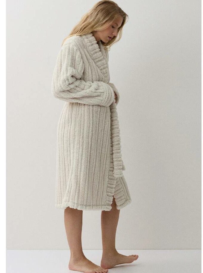 Γυναικεία χειμωνιάτικη ρόμπα σταυρωτή fleece Aruelle Averly