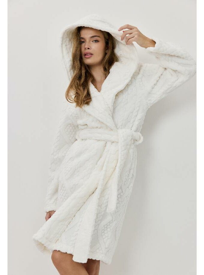 Χειμωνιάτικη ρόμπα fleece με κουκούλα Aruelle Charme