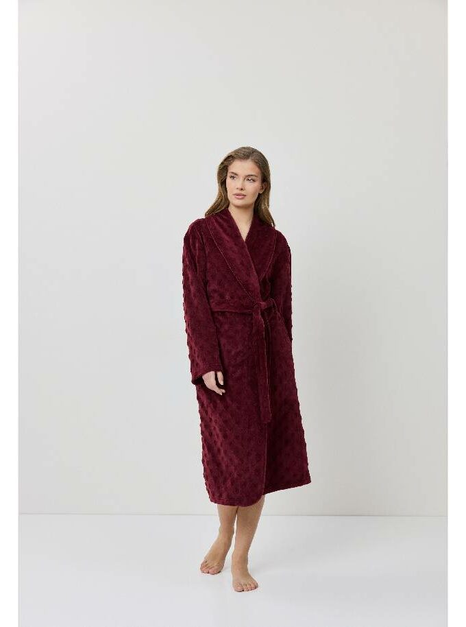 Χειμωνιάτικη ρόμπα fleece μπορντώ Aruelle Collete
