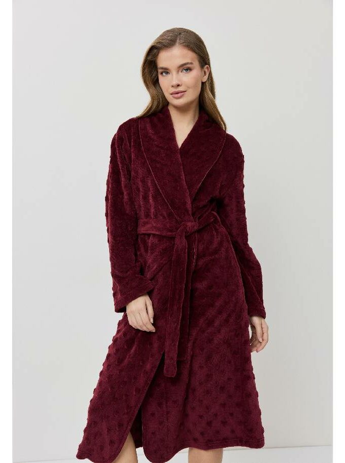 Χειμωνιάτικη ρόμπα fleece μπορντώ Aruelle Collete