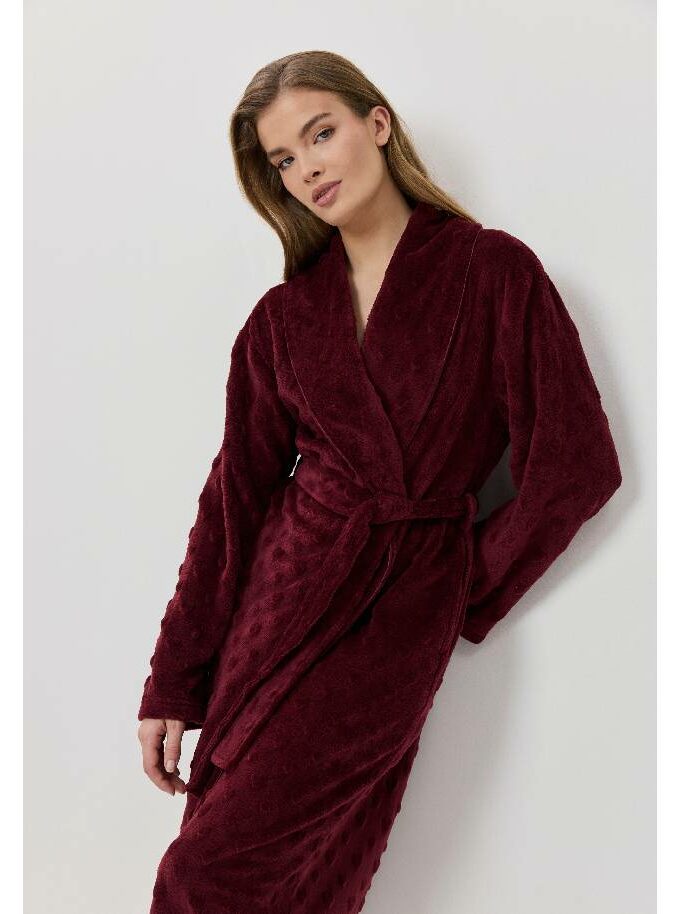 Χειμωνιάτικη ρόμπα fleece μπορντώ Aruelle Collete