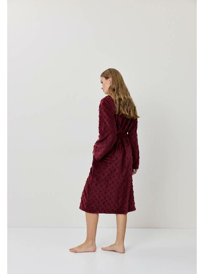 Χειμωνιάτικη ρόμπα fleece μπορντώ Aruelle Collete