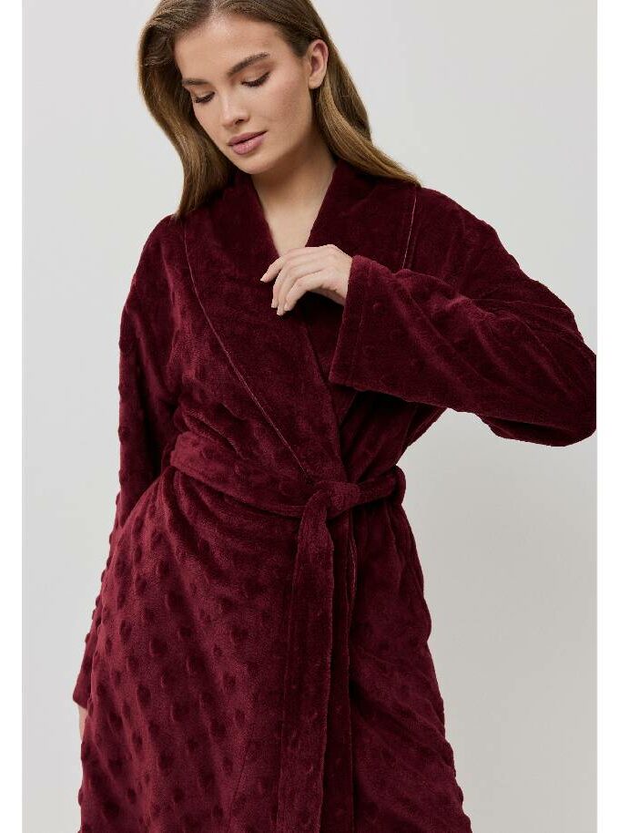 Χειμωνιάτικη ρόμπα fleece μπορντώ Aruelle Collete