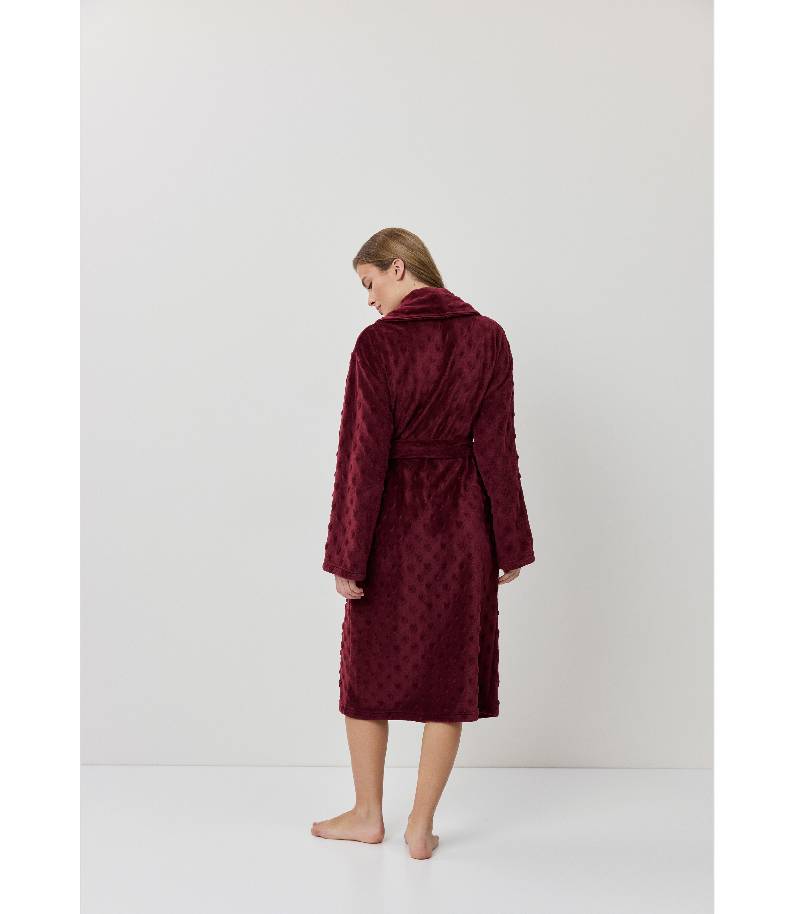 Χειμωνιάτικη ρόμπα fleece μπορντώ Aruelle Collete - Image 8